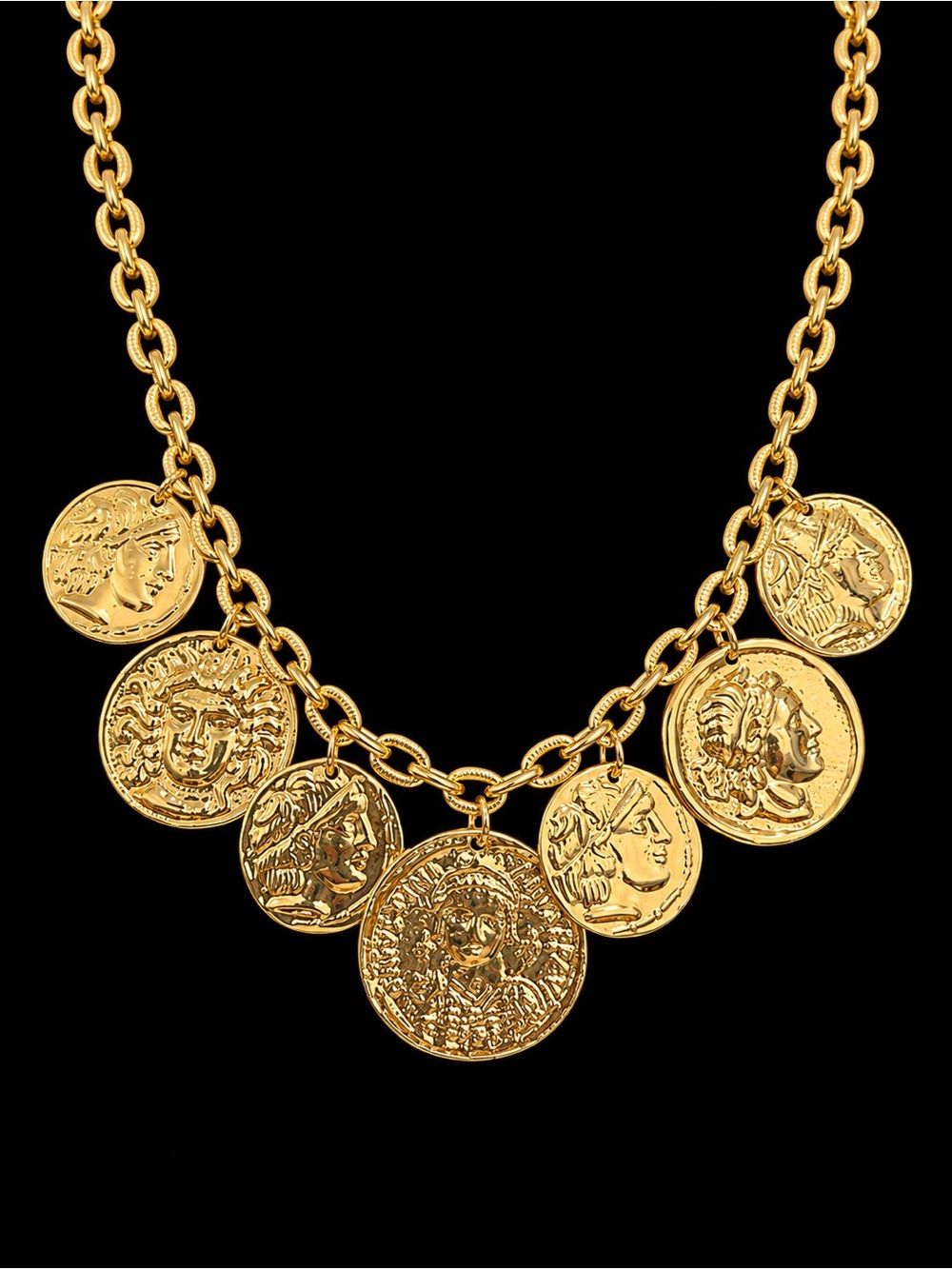 Gold Coin Charm Necklace - Women Jewelry